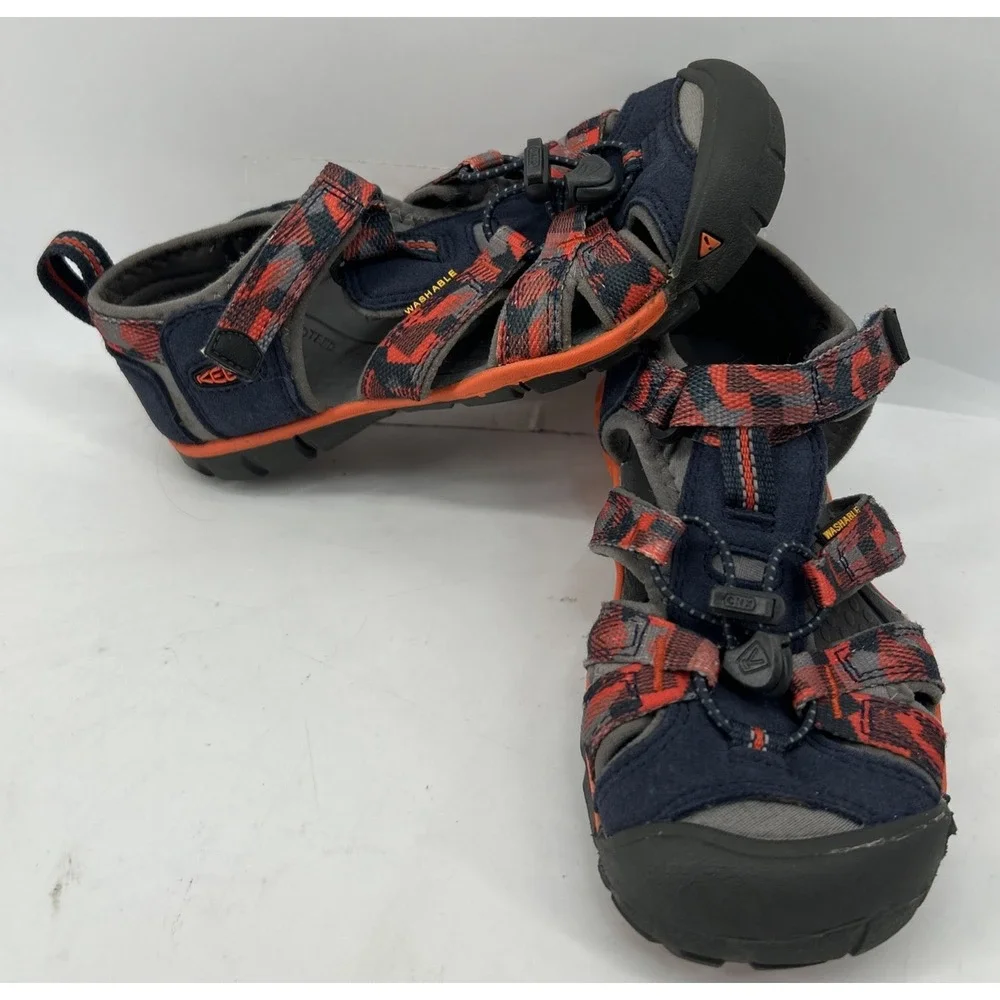 Keen Kids Seacamp II CNX Water Sandals Gray Orange Slip On Size 1